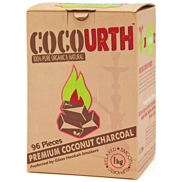 CocoUrth Organic Coconut Charcoal (96 Pieces – Cubes)